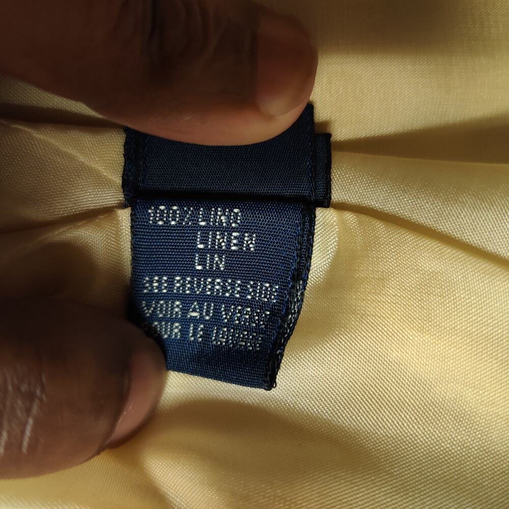 Lauren by Ralph Lauren Vintage Peach 100% Linen Double Breasted Blazer Small - Picture 7 of 8